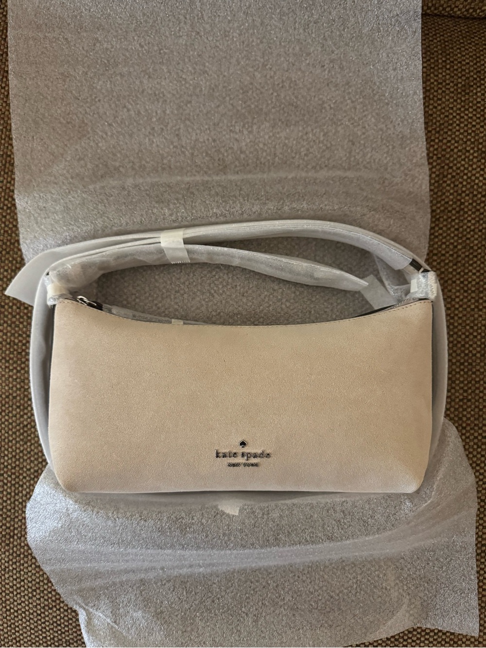 Kate Spade Suede Crossbody/Shoulder Bag in Beige